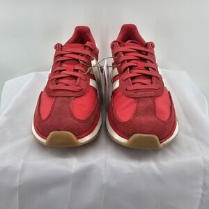 adidas Women's Red Athletic Sneakers with White Stripes